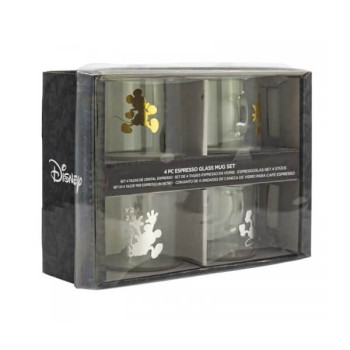 Stor Γυάλινο Φλιτζάνι espesso Mickey 100ml Διάφανο σετ 4 τεμαχιων