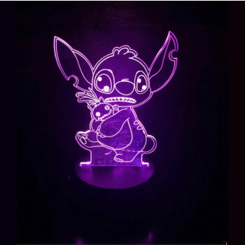 Διακοσμητικό Φωτιστικό Stitch 3d Acrylic Led Light USB