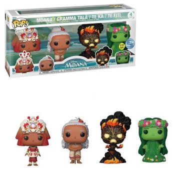 Funko POP Disney Moana - Moana, Gramma Tala, Te Ka & Te Fiti 4-Pack Vinyl Figures Exclusive