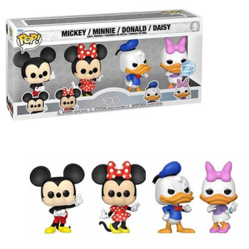 Funko POP Disney 100th Anniversary - Mickey, Minnie, Donald & Daisy 4-Pack Vinyl Figures Exclusive