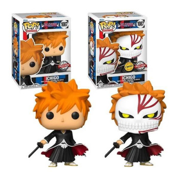 Funko POP Animation Bundle of 2 Bleach - Ichigo 1087 & Chase Vinyl Figures Special Edition Exclusive