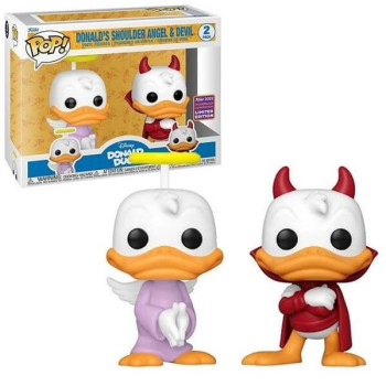 Funko POP Disney Donald Duck - Donald's Shoulder Angel & Devil Vinyl Figures 2-pack Wondrous Convention 2022 Exclusive