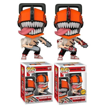 Funko POP Bundle of 2 Animation Chainsaw Man - Chainsaw Man & Chase 1677 Vinyl Figure