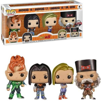 Funko POP Animation Dragon Ball Z - Android 16, Android 17, Android 18 & Dr. Gero 4-Pack Vinyl Figures Exclusive
