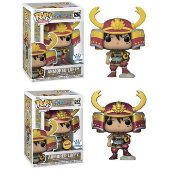 Funko POP Animation Bundle of 2 One Piece - Armored Luffy & Metallic Chase 1262 Vinyl Figure Funko Shop Exlcusive 