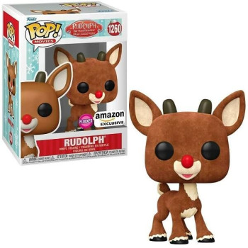 Funko POP Movies Rudolph the Red-Nosed Reindeer - Rudolph Flocked 1260 Vinyl Figure Amazon Exclusive