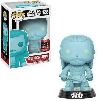 Funko POP Star Wars - Qui Gon Jinn GitD 128 Bobble-Head 2017 Galactic Convention Exclusive
