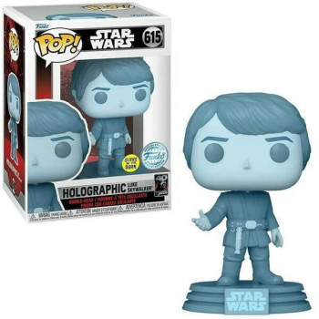 Funko POP Movies Star Wars - Holographic Luke Skywalker GitD 615 Bobble-Head Special Edition
