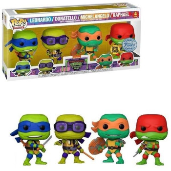 Funko POP Movies Teenage Mutant Ninja Turtles Mutant Mayhem - Leonardo, Donatello, Michelangelo & Raphael GitD 4-Pack Vinyl Figures Special Edition