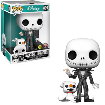 Funko POP Disney - Jack Skellington with Zero GiTD 809 Vinyl Figure Supersized 25εκ. Special Edition