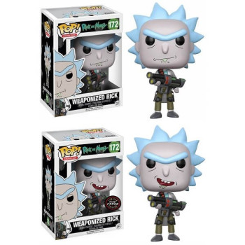 Funko POP Animation Bundle of 2 Rick and Morty - Weaponized Rick & GitD Chase 172 Vinyl Figure