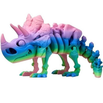 3D Printed Φιγούρα Δεινόσαυρου Triceratops 22 cm - Pastel χρώματα