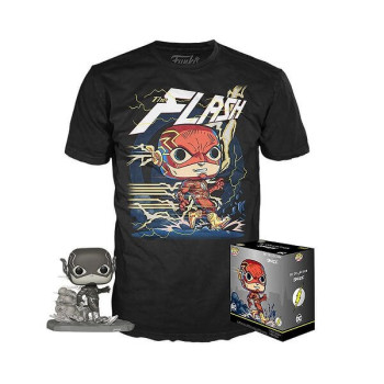Funko Pop Tees Box Heroes Deluxe Jim Lee Collection - The Flash 268 Vinyl Figure Exclusive & T-shirt XL