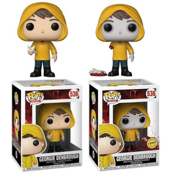 Funko POP Bundle of 2 Movies IT - Georgie Denbrough & Chase 536 Vinyl Figures