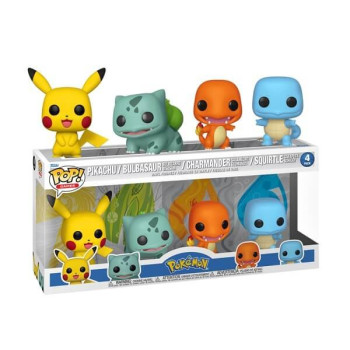 Funko POP Games Pokemon - Pikachu, Bulbasaur, Charmander, Squirtle 4-Pack Vinyl Figures Special Edition