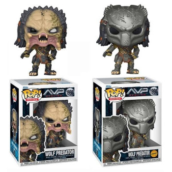 Funko POP Bundle of 2 Movies Aliens vs Predator Requiem - Wolf Predator & Chase 1998 Vinyl Figures