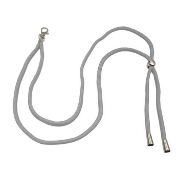 Λουράκι Λαιμού Lanyard για Κινητό με Μεταλλικό Γάντζο 75cm - Γκρι Ανοικτό