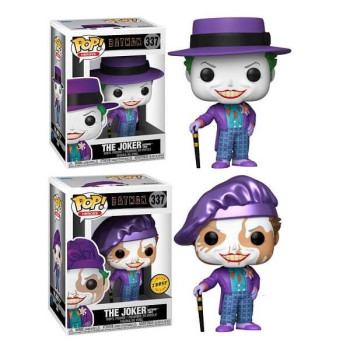 Funko POP Bundle of 2 Heroes Batman - Joker (Batman 1989) & Chase 337 Vinyl Figures