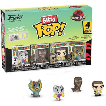 Funko Bitty POP! Jurassic Park - Mr. DNA, Dilophosaurus Fossil, Dennis Nedry, Dilophosaurus 4-Pack Vinyl Figures