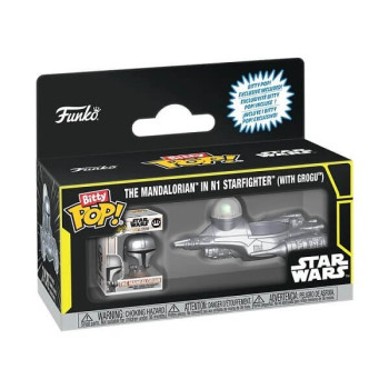 Funko Bitty POP Star Wars - The Mandalorian in N-1 Starfighter (with Grogu) Vinyl Figure