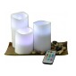 LED Κεριά Παραφίνης με Άρωμα Βανίλιας Σετ 3τμχ με Τηλεχειριστήριο