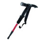 Τηλεσκοπικό Μπαστούνι - Μπατόν με Φακό & Πυξίδα - για Πεζοπόρους - Κόκκινο