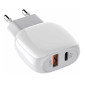 Φορτιστής με Θύρες USB-A και Θύρα USB-C και Καλώδιο type-C 18W Quick Charge 3.0 / Power Delivery Λευκό