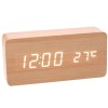 Επαναφορτιζόμενο Ρολόι Ημερολόγιο, Ξυπνητήρι, Θερμόμετρο Wood Style Digital Clock
