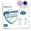Μάσκα κάλυψης FFP2 Υψηλής Προστασίας Μπλε Σκούρο και Ροζ 10+10τμχ