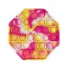 Anti Stress Fidget Bubble Pop Αγχολυτικό Παιχνίδι Οκτάγωνο Marble Ροζ-Κίτρινο