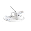 Κεραμικό σετ Κούπα και Πιατάκι για Μπισκότο Λευκό - Cat Ceramic Mug with Tray