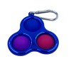 Pop it Fidget Simple Dimple Μεταλλιζέ Τριπλό Μπρελόκ Μπλε