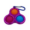 Pop it Fidget Simple Dimple Μεταλλιζέ Τριπλό Μπρελόκ Ροζ