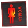 Φωτιζόμενη Πινακίδα Αλουμινίου - Επιγραφή LED Toilet Woman Red