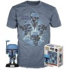 Funko Pop Tees Box The Mandalorian Death Watch No Stripes Bobble-Head Figure & Tshirt Large