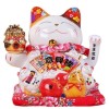 Διακοσμητική Ηλεκτρική Πορσελάνινη Τυχερή Γάτα με μαξιλάρι - Porcelaine Maneki-Neko 16 εκ.