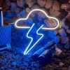 Διακοσμητικό Φωτιστικό Neon Σύννεφο Καταιγίδας σε Μπλε Λευκό Χρώμα
