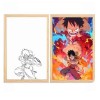 Διακοσμητικό Φωτιστικό LED με Ξύλινη Κορνίζα One Piece Monky D. Luffy 23x32cm