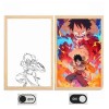 Διακοσμητικό Φωτιστικό LED με Ξύλινη Κορνίζα One Piece Monky D. Luffy 23x32cm
