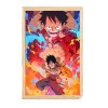 Διακοσμητικό Φωτιστικό LED με Ξύλινη Κορνίζα One Piece Monky D. Luffy 23x32cm