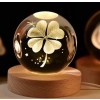 Διακοσμητική Κρυστάλλινη Σφαίρα Φωτάκι Νυχτός Four-leaf Clover Crystal Ball Night Lamp 8cm