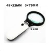 Μεγεθυντικός Φακός Χειρός με Φως 75mm με Led 3x