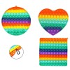 Jumbo Fidget Bubble Pop Αγχολυτικό Παιχνίδι Καρδιά Rainbow