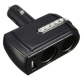Πολύπριζο αυτοκινήτου με 2 παροχές & USB - Car Socket Splitter WF-201