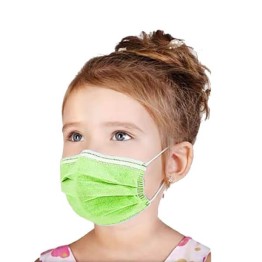 Πράσινη Παιδική Μάσκα Προστασίας μιας χρήσης Τριών Στρωμάτων 50τμχ