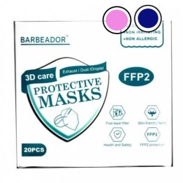 Μάσκα κάλυψης FFP2 Υψηλής Προστασίας Μπλε Σκούρο και Ροζ 10+10τμχ