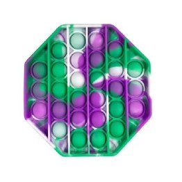 Anti Stress Fidget Bubble Pop Αγχολυτικό Παιχνίδι Οκτάγωνο Marble Μωβ-Πράσινο