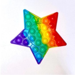 Anti Stress Fidget Bubble Pop Αγχολυτικό Παιχνίδι Αστέρι Rainbow