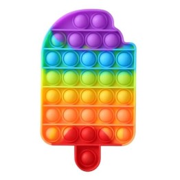Anti Stress Fidget Bubble Pop Αγχολυτικό Παιχνίδι Παγωτό Ξυλάκι Rainbow