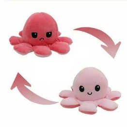Λούτρινο Χταπόδι που αλλάζει διάθεση - Reversible Octopus 12εκ Ανοιχτό Ροζ - Ροζ